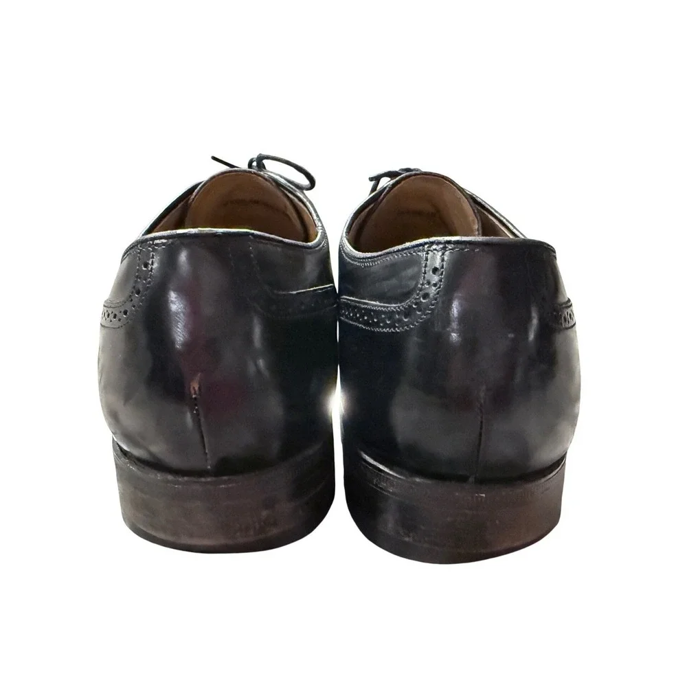 Johnston & Murphy Black Leather Wingtip Oxford Dress Shoes Men's‎ 8.5 D/B 90829